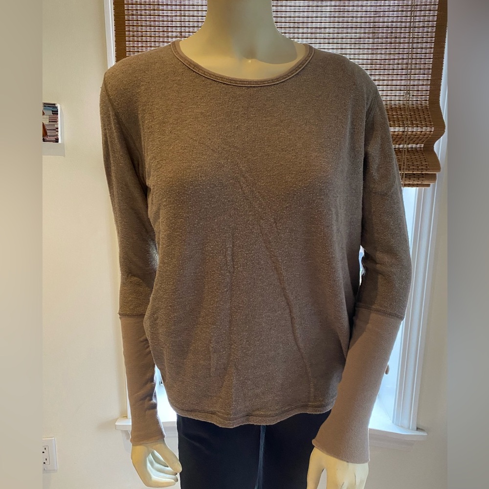 Tan Long Sleeve Sweater Tee